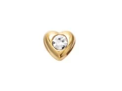9ct Gold Heart Shaped Crystal Nose Stud - 4mm - G4503