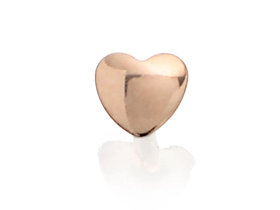 9ct Rose Gold Heart Nose Stud - 2mm - G4504