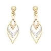 9ct Gold Three Colour Drop Earrings - 33mm Drop - G4814