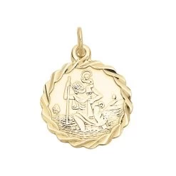 9ct Gold St. Christopher Medallion - 18mm - G5320