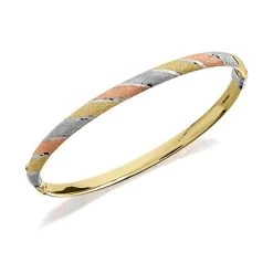 Aureus 9ct Gold Bonded Three Colour Bangle - G6074