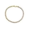 9ct Gold Two Colour Kisses Bracelet - 7in - G6438