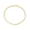 9ct Gold Two Colour Faceted Oval Link Bracelet - 7.5in - G6457