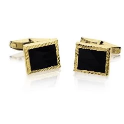 9ct Gold Onyx Cufflinks - G6603