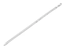 9ct White Gold 5mm Wide Curb Bracelet - 7.5in - G7221