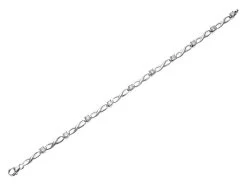 9ct White Gold Cubic Zirconia Kiss Bracelet - 7.25in - EXCLUSIVE - G8316