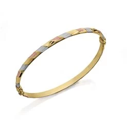 9ct Gold Three Colour Bangle - G8449