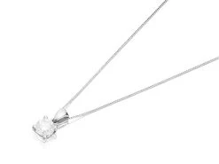 18ct White Gold 1 Carat Diamond Solitaire Necklace - G/I2 - H1033