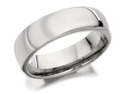 Titanium Polished Finish Band Ring - 7mm - J1002