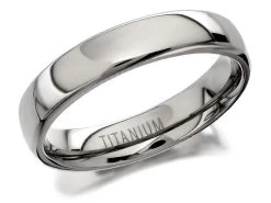 Titanium Polished Finish Band Ring - 5mm - J1013