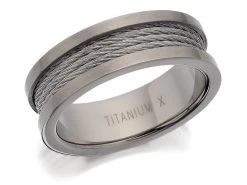 Titanium Steel Cable Ring - 7mm - J1015