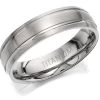 Titanium Matt Finish Double Groove Ring - 6mm - J1112