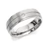 Titanium Cubic Zirconia Band Ring - 7mm - EXCLUSIVE - J1146