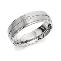 Titanium Cubic Zirconia Band Ring - 7mm - EXCLUSIVE - J1146
