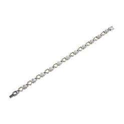 Titanium Two Tone Heart Magnetic Bracelet - 8in - J1501