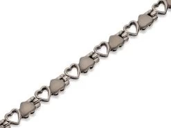 Titanium Heart Link Magnetic Bracelet - 7.25in - J1566