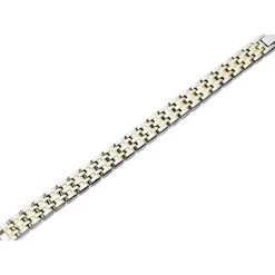 Titanium Two Colour Magnetic Bracelet - 8in - J1572