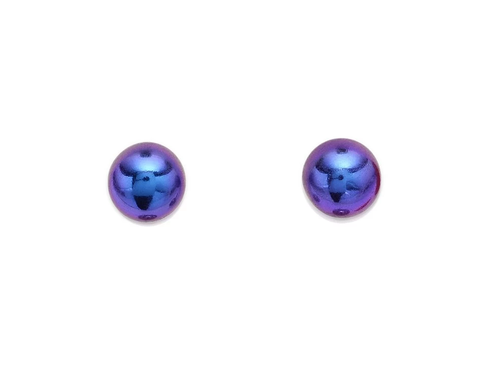 Ti2 Titanium Purple Ball Stud Earrings - 5mm - J1930