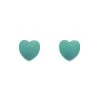 Ti2 Titanium Green Heart Stud Earrings - 5mm - J1933