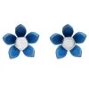 Ti2 Titanium Blue Flower Stud Earrings - 7mm - J1937