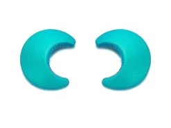 Ti2 Titanium Kingfisher Blue Half Moon Stud Earrings - 5mm - J1945