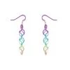 Ti2 Titanium Rainbow Triple Twist Hook Wire Earrings - 56mm Drop - J19505
