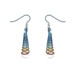 Ti2 Titanium Helter Skelter Hook Wire Earrings - 46mm Drop - J19508