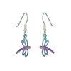 Ti2 Titanium Rainbow Dragonfly Hook Wire Earrings - 35mm Drop - J19511