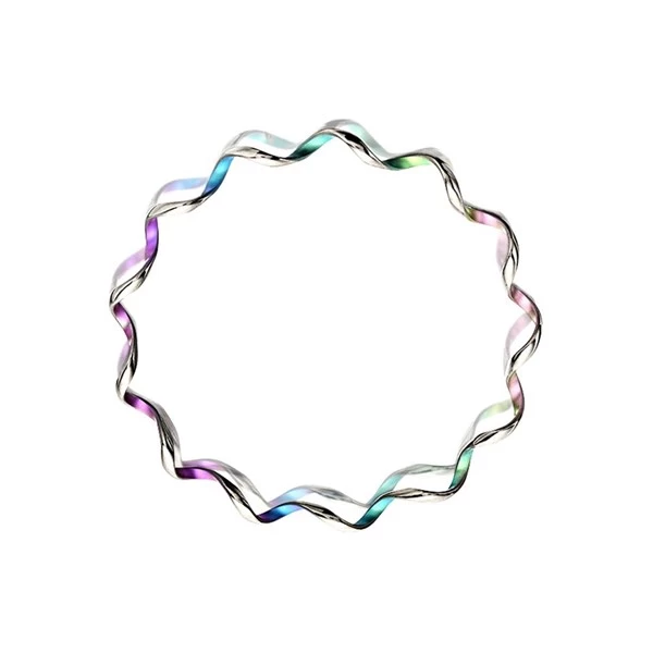 Ti2 Titanium Rainbow Spiral Bangle - J1990