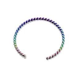 Ti2 Titanium Rainbow Twisted Torc Bangle - J1991