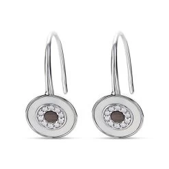 Fossil JFS00552040 Silver Blue Mother Of Pearl Hook Wire Earrings - J4864