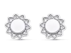 Fossil JFS00562040 Silver Cubic Zirconia Stud Earrings - J4889