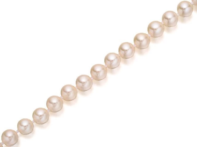 9ct White Gold Cultured Freshwater Pearl Necklace - 17.5in - J9567