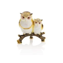 Treasured Trinkets Mother And Baby Owl Trinket Box - P12132