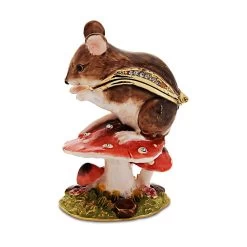 Treasured Trinkets Mouse On Toadstool Trinket Box - P12175