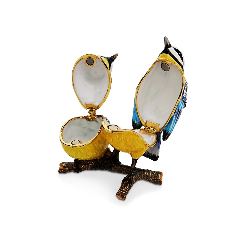 Treasured Trinkets Pair Of Bluetits Trinket Box - P12182 - Image 2