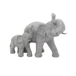 Silver Art Elephant And Calf - P5032