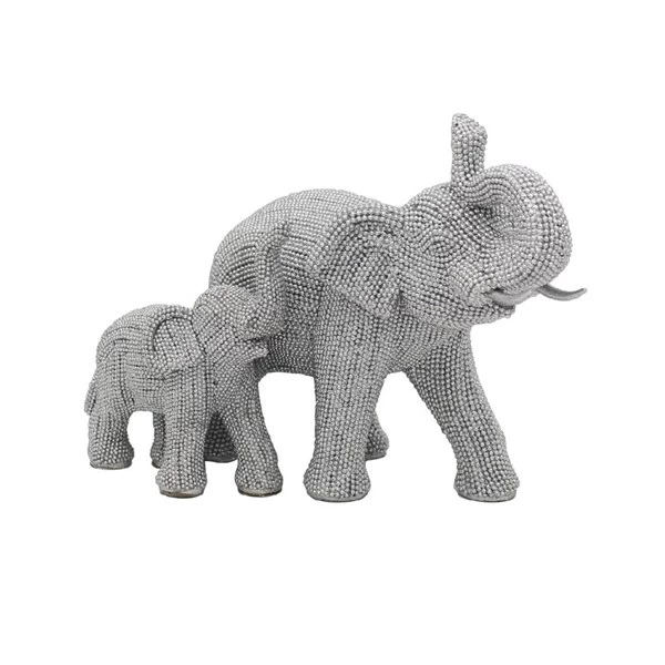Silver Art Elephant And Calf - P5032
