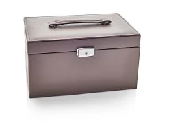 Mele & Co Mink Bonded Leather Large Lockable Jewellery Box - P55108