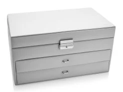 Mele & Co Grey Bonded Leather Jewellery Box - P5597