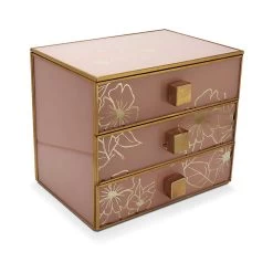 Mele & Co Pink And Gold Floral Jewellery Box - P56156