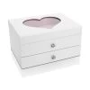 Mele & Co White Wooden Heart Jewellery Box - P56160
