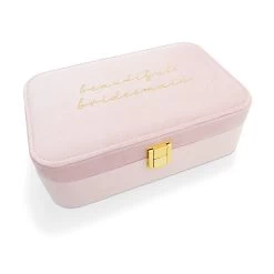 Amore Pink Velvet Bridesmaid Jewellery Box - P56168
