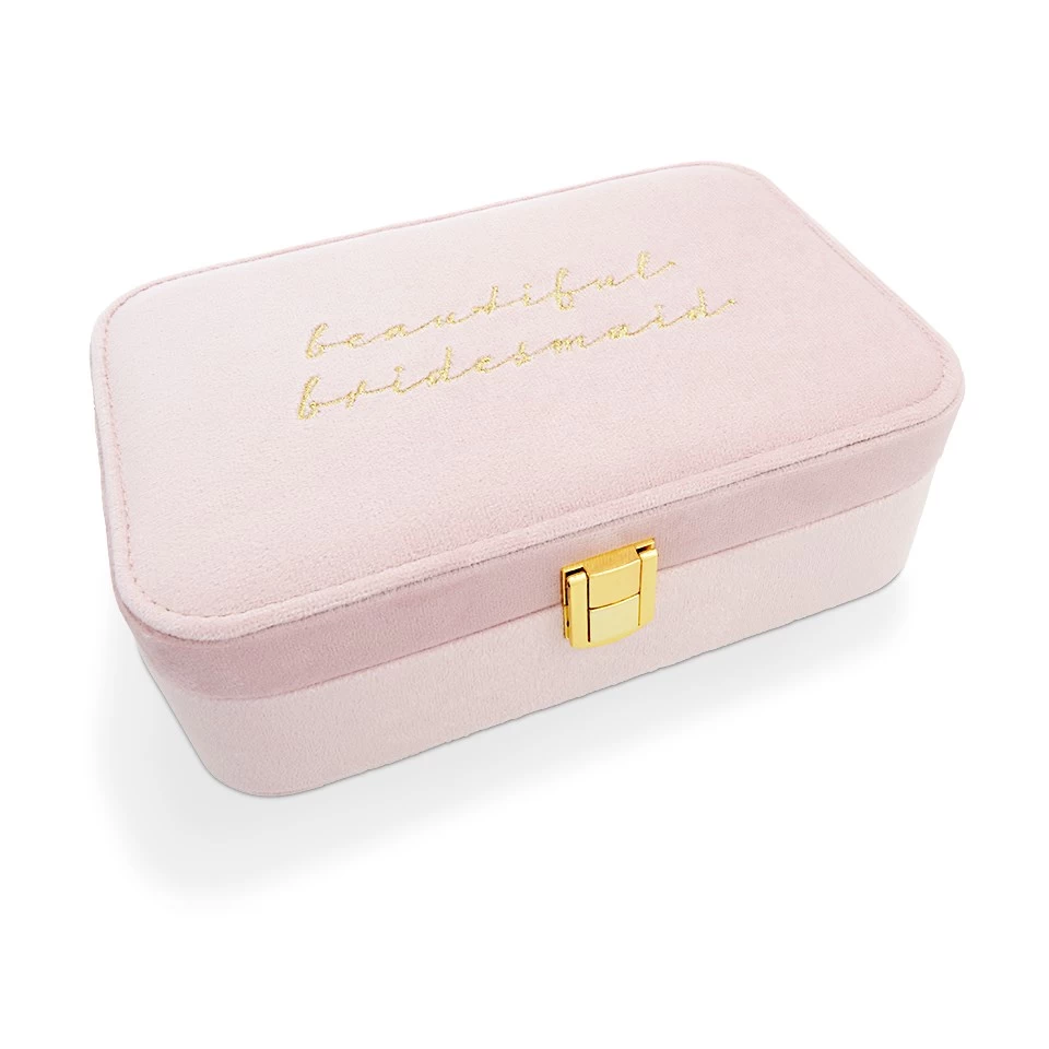 Amore Pink Velvet Bridesmaid Jewellery Box - P56168