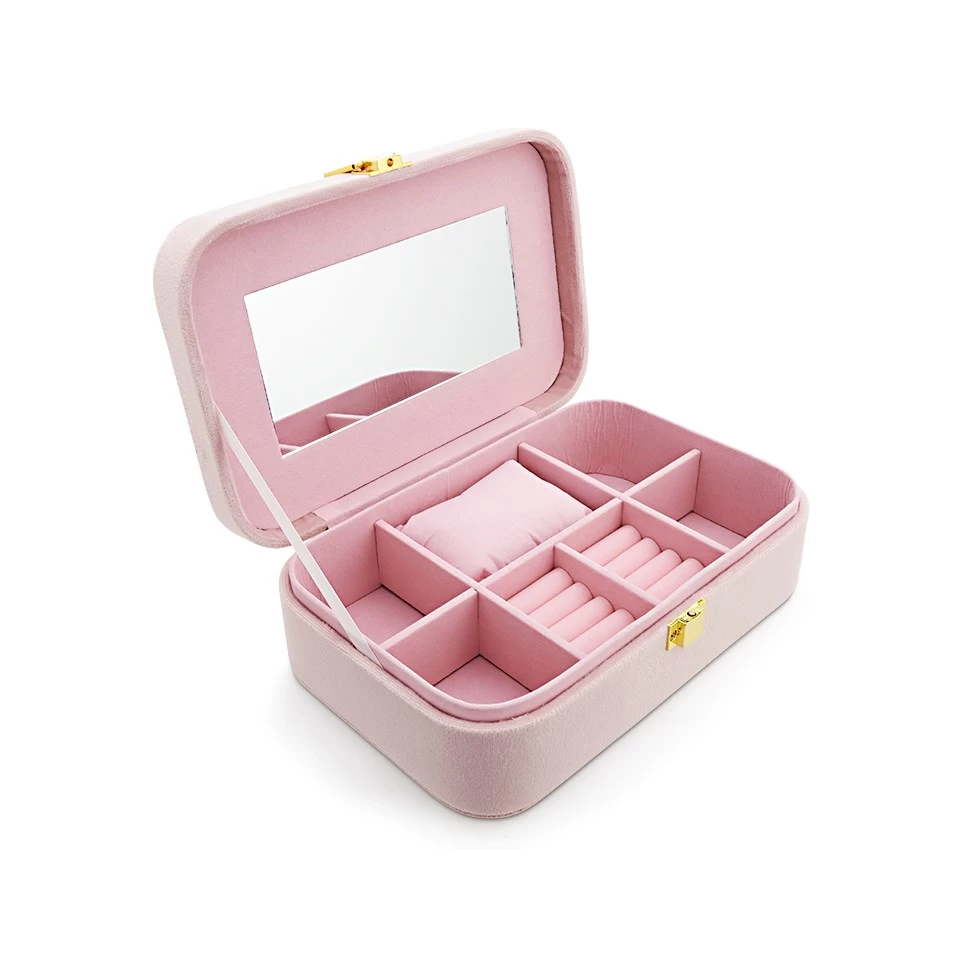 Amore Pink Velvet Bridesmaid Jewellery Box - P56168 - Image 2