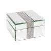 Hestia Square Mirror Trinket Box With Crystal Band - P5697