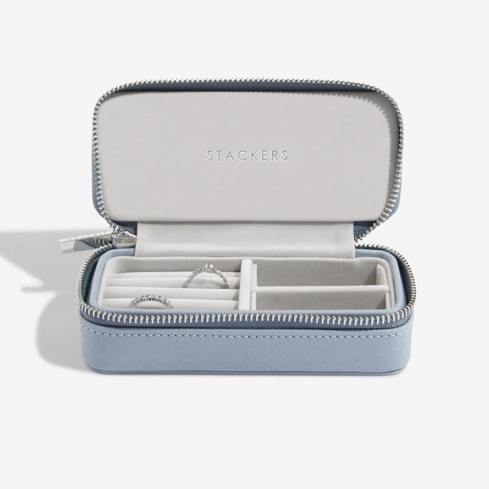 Stackers Dusky Blue Zipped Travel Jewellery Box - P5837 - Image 2