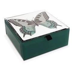 Butterfly Glass Trinket Box - P60115