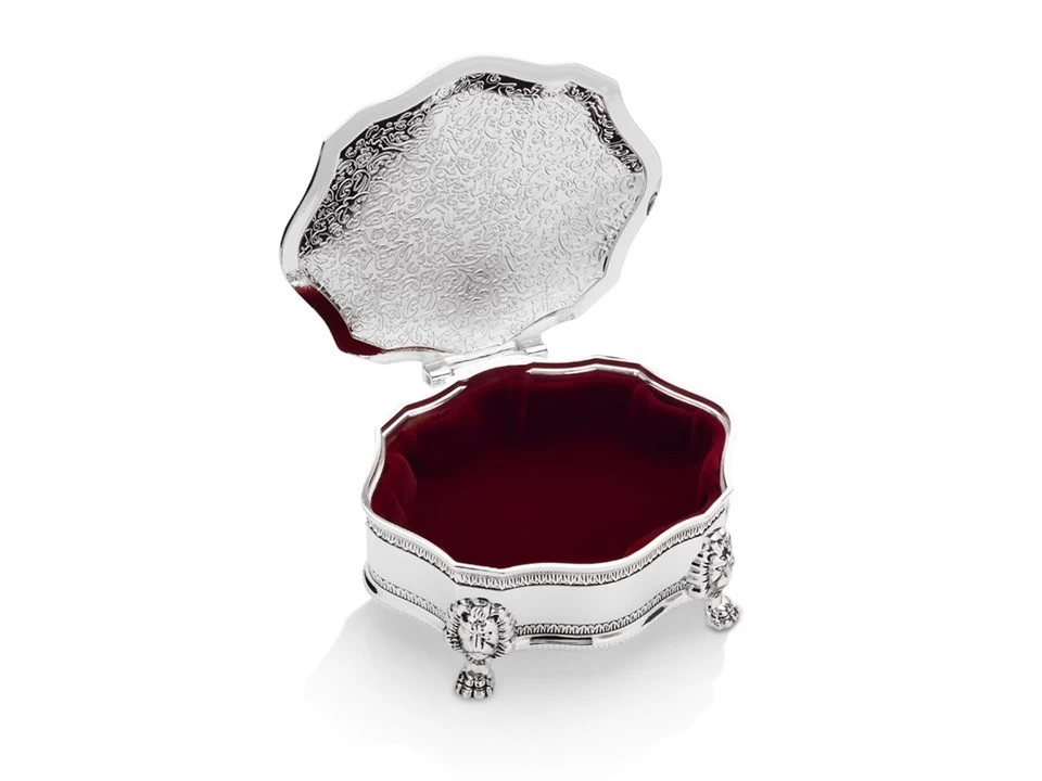 Sophia Silver Plated Velvet Lined Trinket Box - P6038 - Image 2