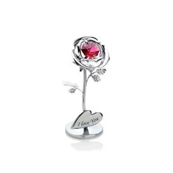 Crystocraft I Love You Rose Ornament - P65206
